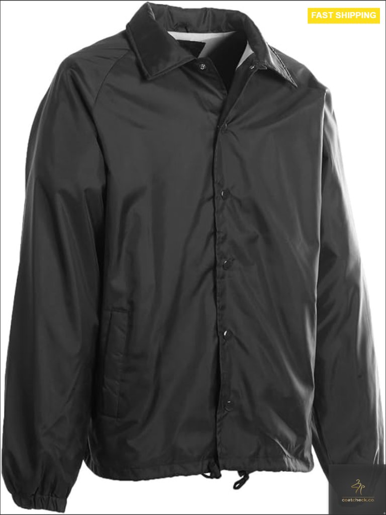 100% Nylon Windbreaker Lightweight Loose Fit Water Repellent Long Sleeve Zip Up